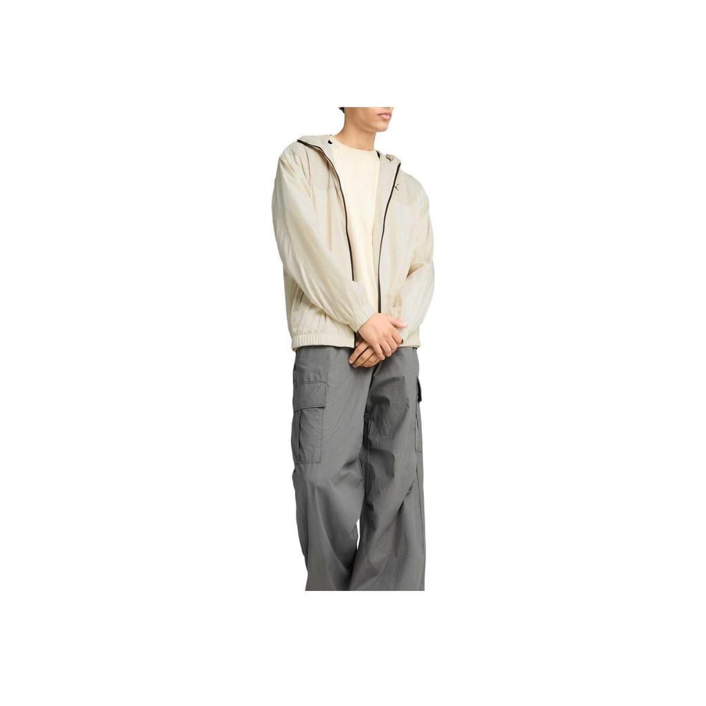 Puma Comfortable Solid Color Simple Casual Zip Long Sleeve Jacket Men Jackets Beige 687549-87