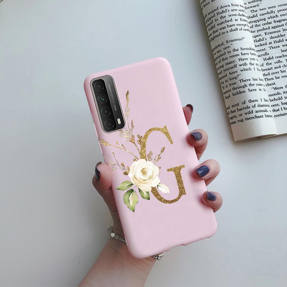 Fashion Flower Letters Shockproof Case For Huawei P Smart 2021 TPU Soft Cover For Huawei Y7A 2020 Y 7A Y7 A Phone Cases 6.67"