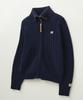 Satur Faro Boucle Knit Zip-Up Navy