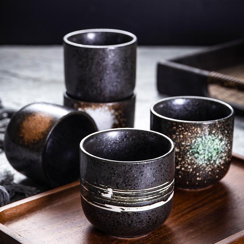 Japanese Teacup Black Ceramic Cup Coffee Cup Gifts Home Water Cup Aromatherapy Cup