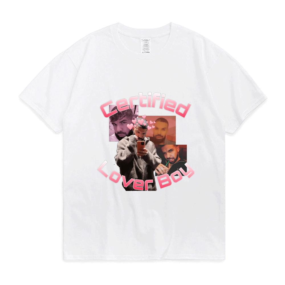 T-shirt con Stampa Album Certified Lover Boy Fantastica Hip Hop Rapper Drake Magliette per Ragazzi Top Unisex Moda Donna Casual T-shirt a Maniche Corte