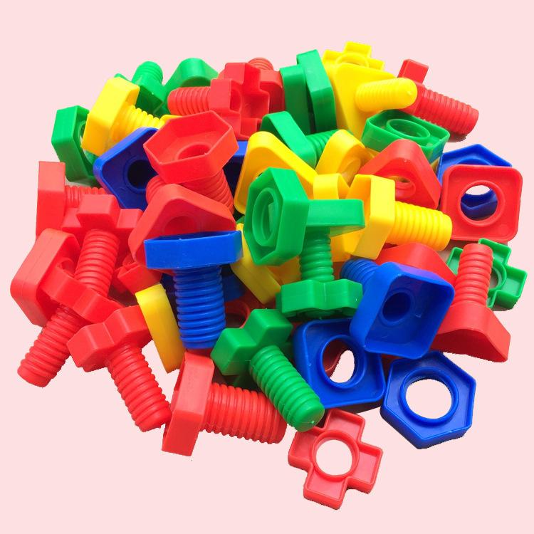 4 Set Kids Plastic Screw Toys Montessori Insert Blocks Bolts And Nuts Shape Puzzle Toys For Children Train Fine Motor Skills