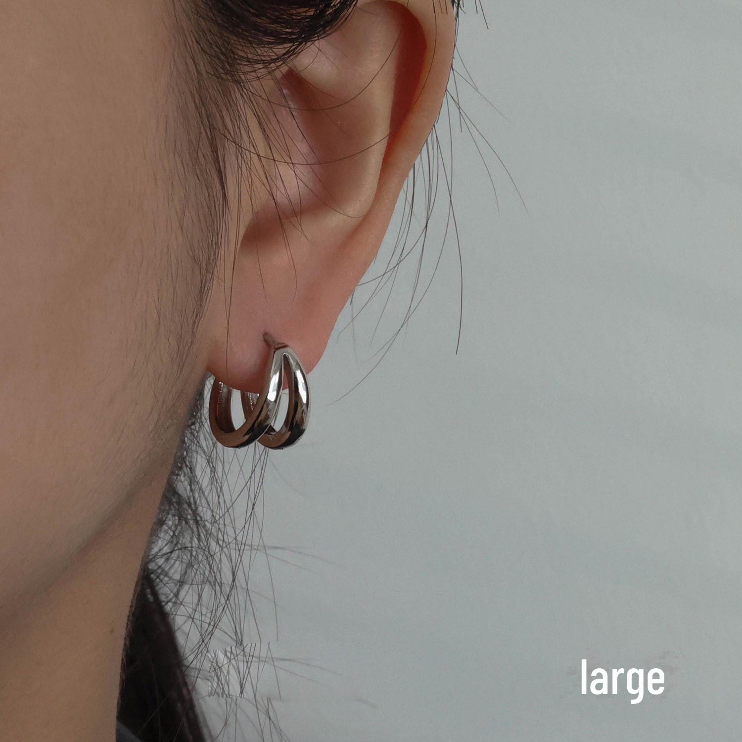 

«Серьги-кольца в гонконгском стиле с двойной дугой»: Модный и уникальный круглый дизайн для мужчин и женщин.