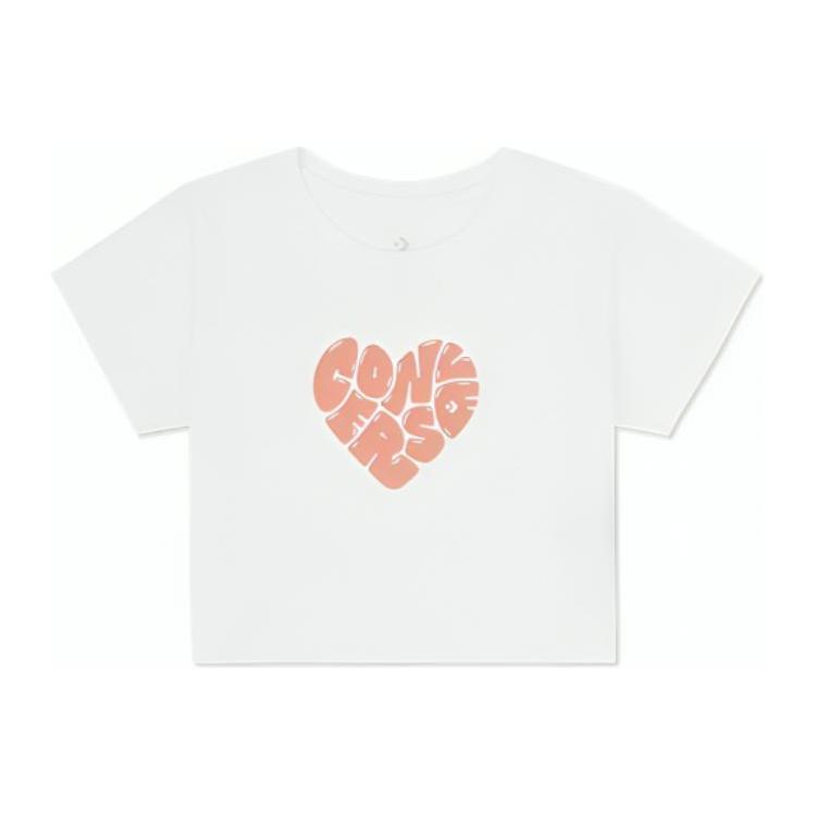 

New Converse Regular T Shirt Women s White 10026369-A01 L