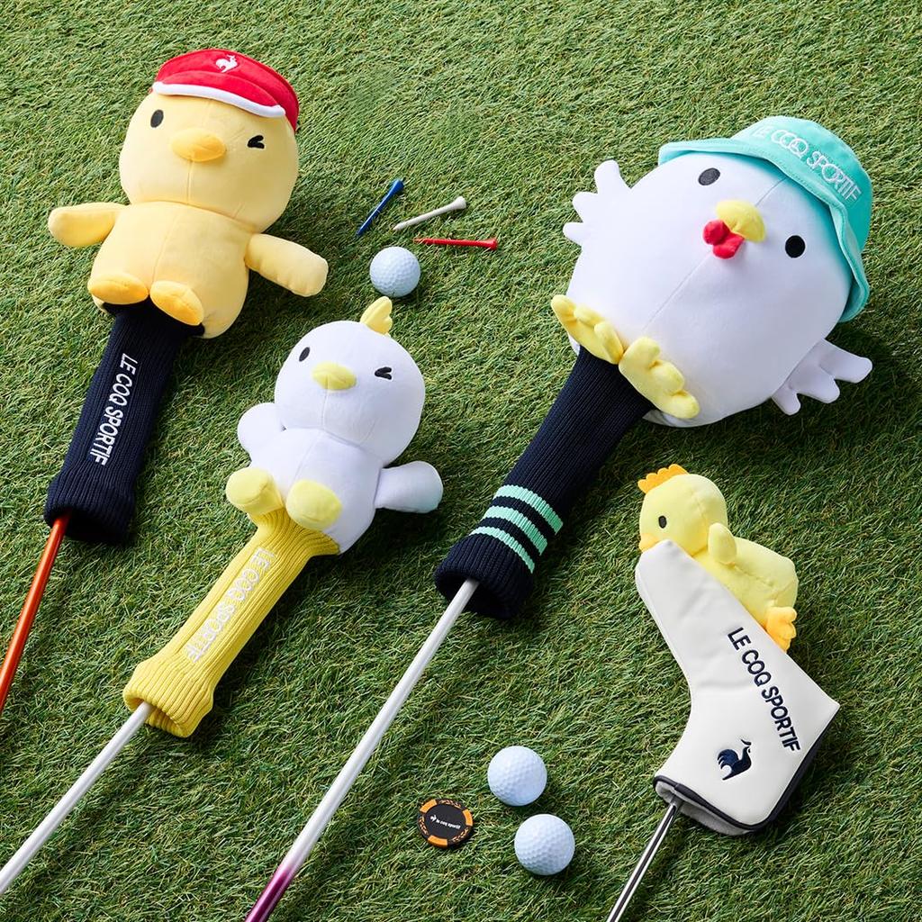 Kryt Coq Iron, ochrana proti poškrábání, ochrana hole, materiál Boa, dodání s postavičkou, roztomilý golfový kryt LG5SHC60L WH00 [Le Sportif] Dámské (Bílý)