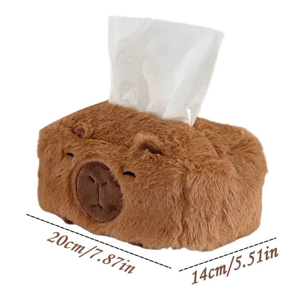 Tissue Box Creative Cartoon Plush Capybara Tissue Box Cute Home Kitchen Decor Plush Tissue Box Holder Paper Towel Organizer