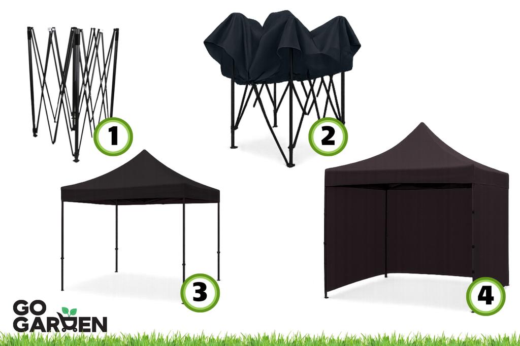 Garden tent, self-assembling pavilion, commercial gazebo, roof 3x3m