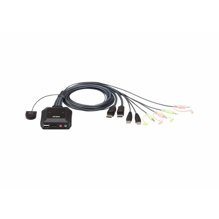 Commutateur KVM - ATEN - CS22DP - 2 X USB - Audio - 1 Utilisateur Local