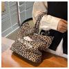 2025 Autumn/Winter Leopard Print Cute Single Shoulder Tote Bag - Large Capacity Shopping Handbag