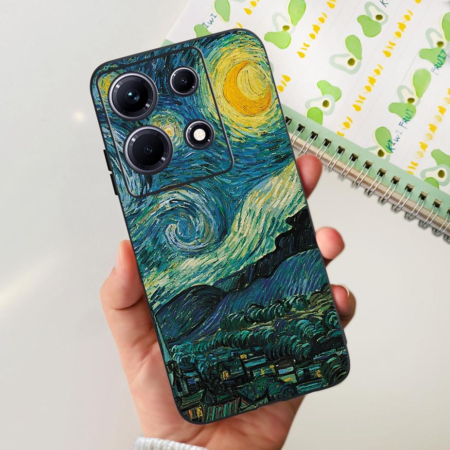 For Infinix Note 30i Case X6716 Stylish Cat Flowers Painted Cover Soft Silicone Phone Case For Infinix Note 30 Pro Note30 Bumper