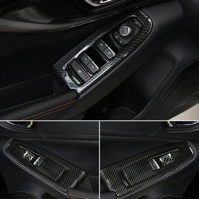 For Subaru Impreza XV 2018-  carbonfiber accessories Gear Shift Panel knob cover door handle window lift button switch cover