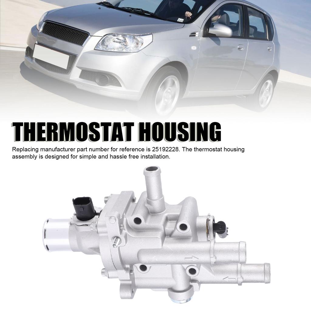 Thermostat Assembly Thermostat Housing Assembly Metal Construction 25192228 Replacement for Sonic Cruze Aveo Thermostat Housing