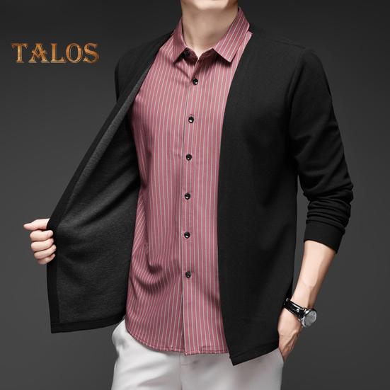 Pánská košile Falešný Dvoudílný cardigan Zapínací límec Jednořadý pruhovaný Dlouhé rukávy Barevně ladící Pletený Formální Business Styl Top