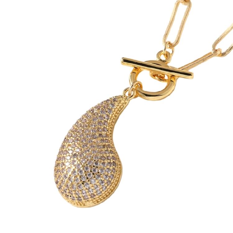 Love Heart Shaped Pendant Necklace Sturdy Brass with Radiants Zirconia Portable for Expressing Love Casual Wear