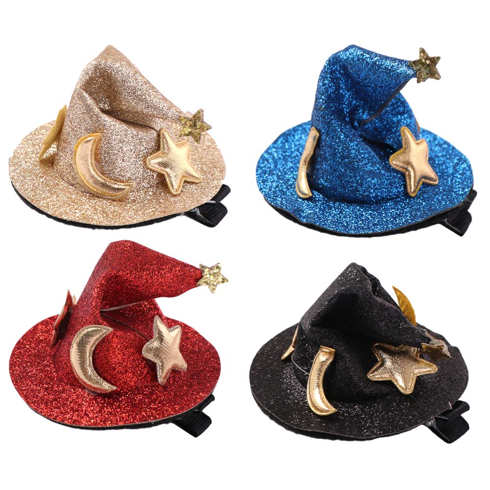 Barrette Bent Hat Hair Clip Cute Pet Halloween Hair Accessories Witch Hat Hair Clip Women