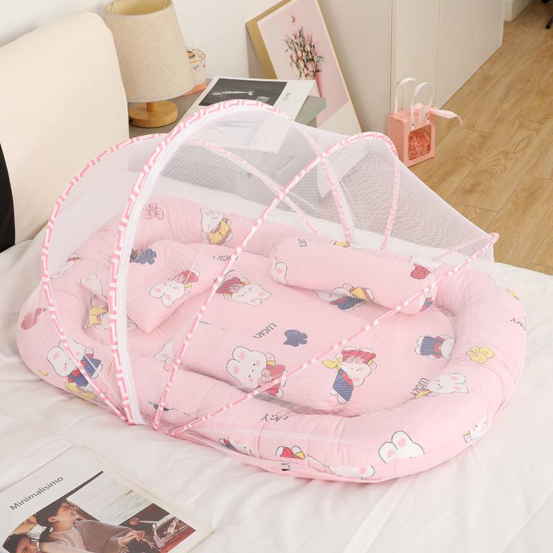 Portable Newborn Bionic Sleeping Mat with Mosquito Net for Crib or Bed