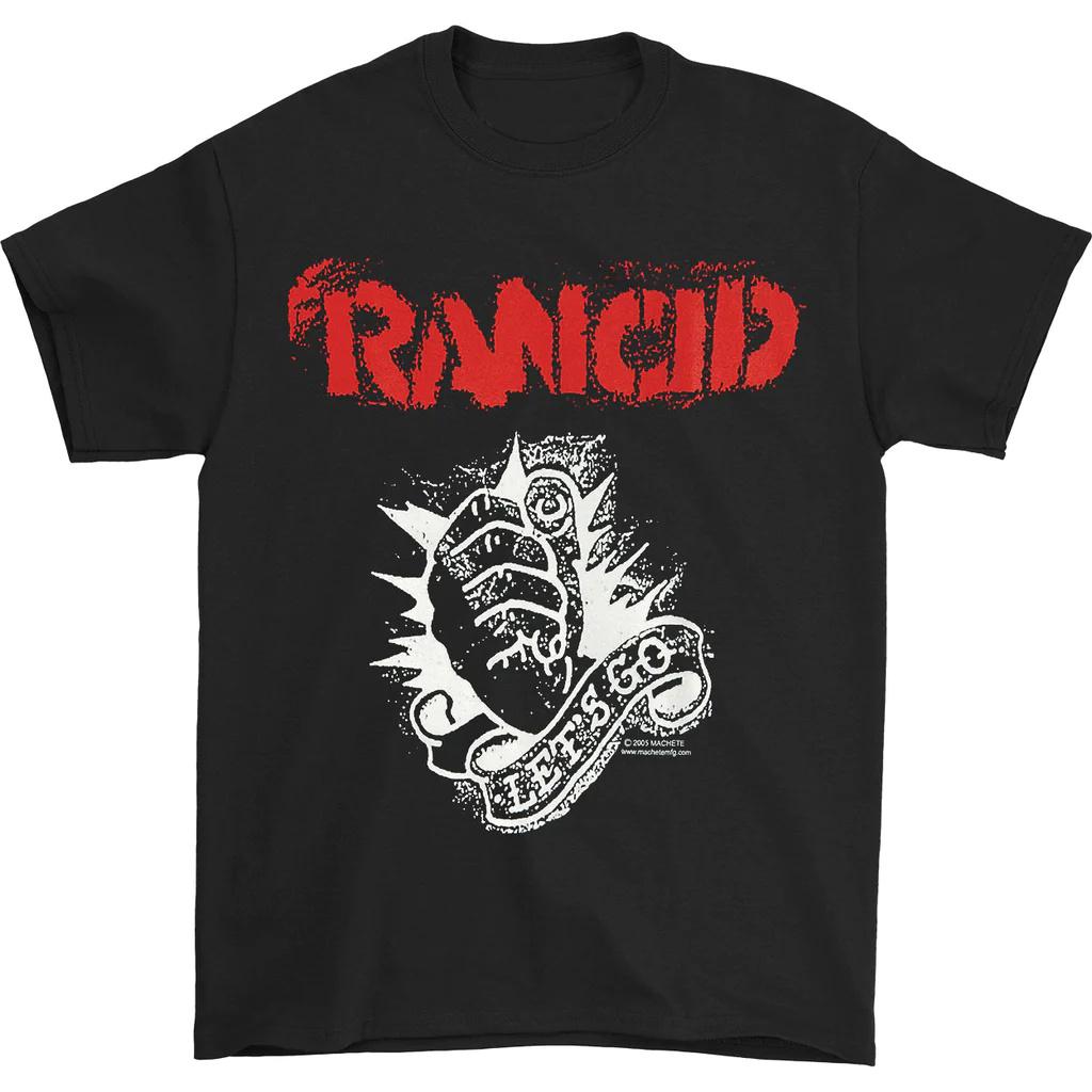

Rancid Bands West Coast High Street Oversize Trendy Pure Cotton Printed Tshirt for Unisex and Women with Bold Patterns M