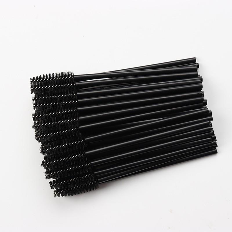 50-Pack Disposable Mascara Brushes with Nylon Bristles and Hollow Rod for Eyelash Makeup