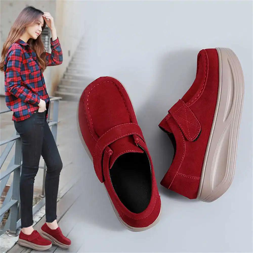 Fashion Boat Number 38 Vintage Heels Women's Medium Heel Shoes Elderly Shoes Sneakers Sport First Degree Brand Gym Importers Fat