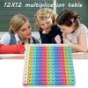 12x12 Multiplication Game Table Kids Math Learning Posters, Fidget Popper Educational Math Tools Fidget Popular Toys Relieve Stress and Create