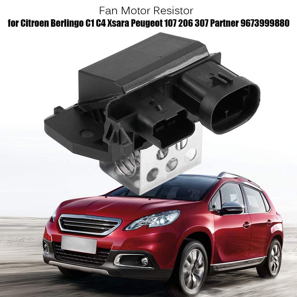 Qiilu Heater Fan Register 9673999880 Fan Motor Register for Citroen Berlingo C1 C4 Xsara Peugeot 107 206 307 Partner