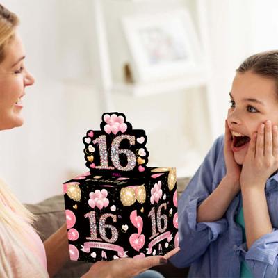 16th 21st Happy Birthday Money Box Surprise Pull Out Money Gift Box Cash Box Set Birthday Gift Money Holder for Kids Boys Girls