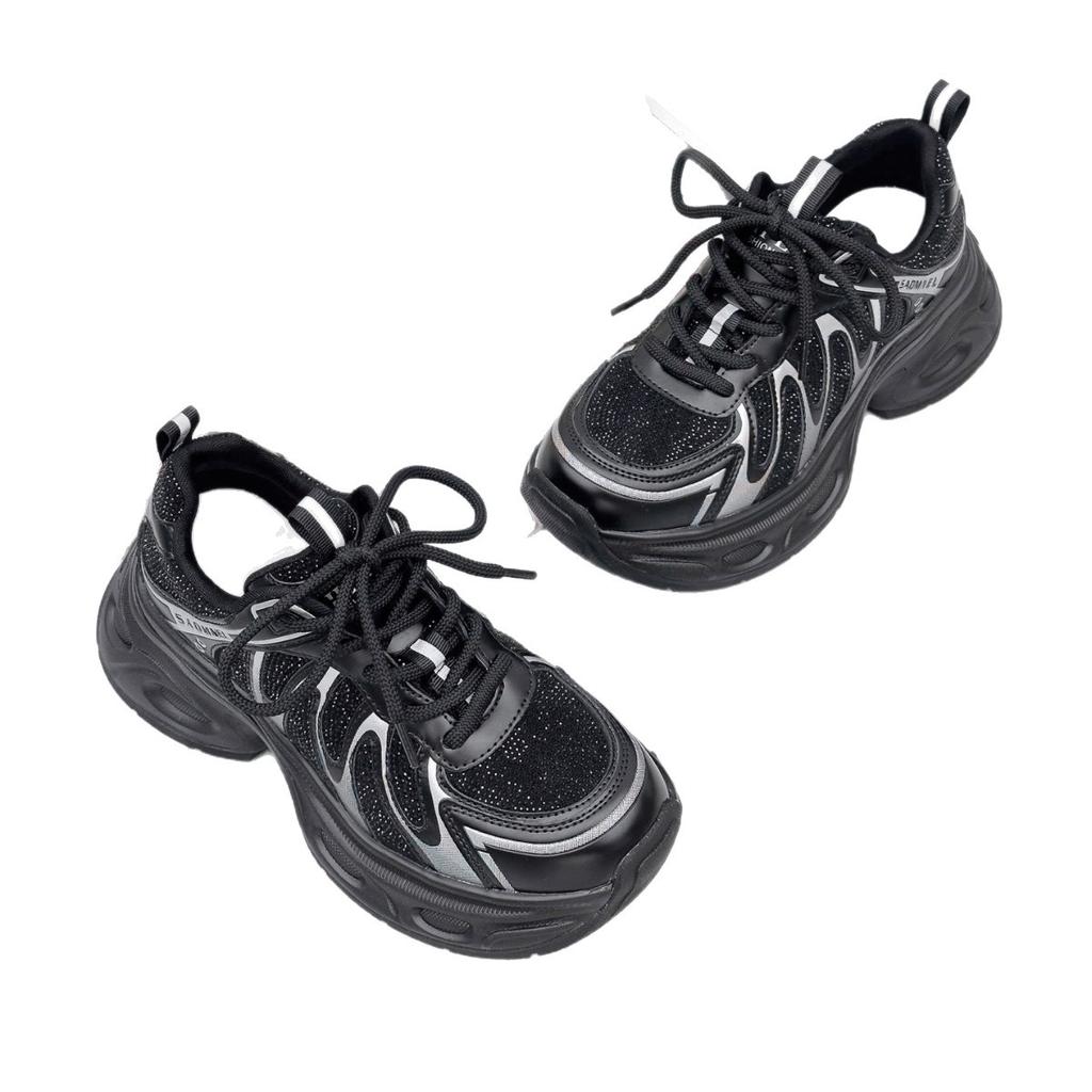 Daddy shoes girl 2025 new autumn leather platform fashion versatile casual sports shoes ins trendy shoes