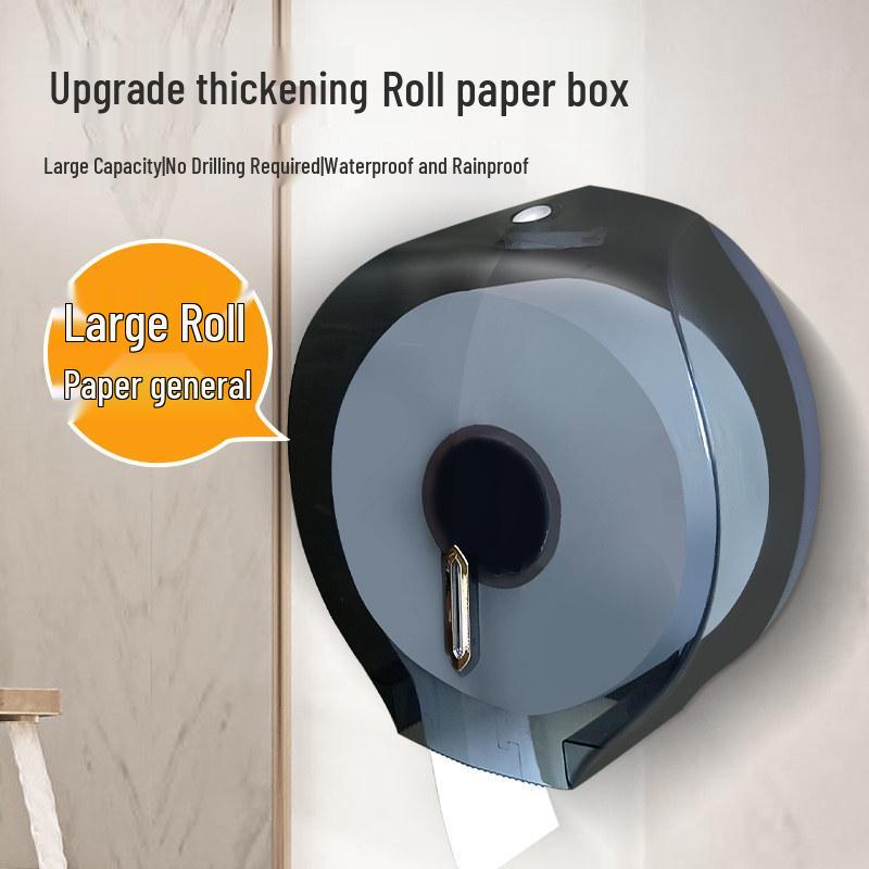 Large Wall-Mounted Toilet Paper Holder for Public Restrooms Piano White with Drilling