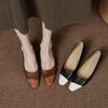 Fashion NEW Spring/Autumn Women Shoes Square Toe Chunky Heel Women Pumps Genuine Leather Shoes for Women Elegent Mixed Colors Cute Shoes