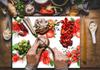 GLASS CUTTING BOARD 52x40 TOMATO