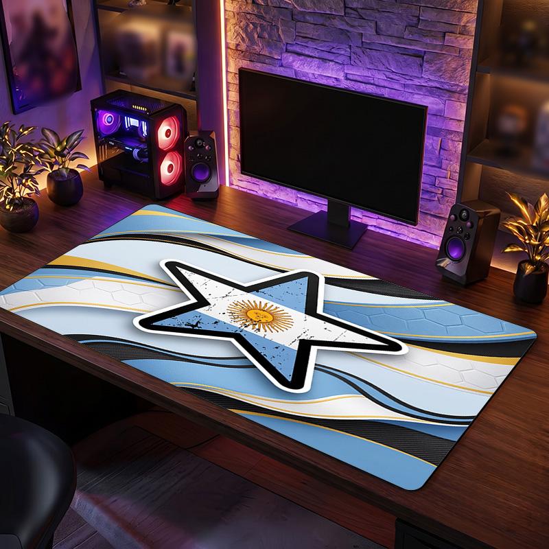 Argentina Fodboldlogo Musemåtte, Udvidet Skridsikker Gummiskrivebordsmåtte til Gaming Kontor Laptop Fan Gave