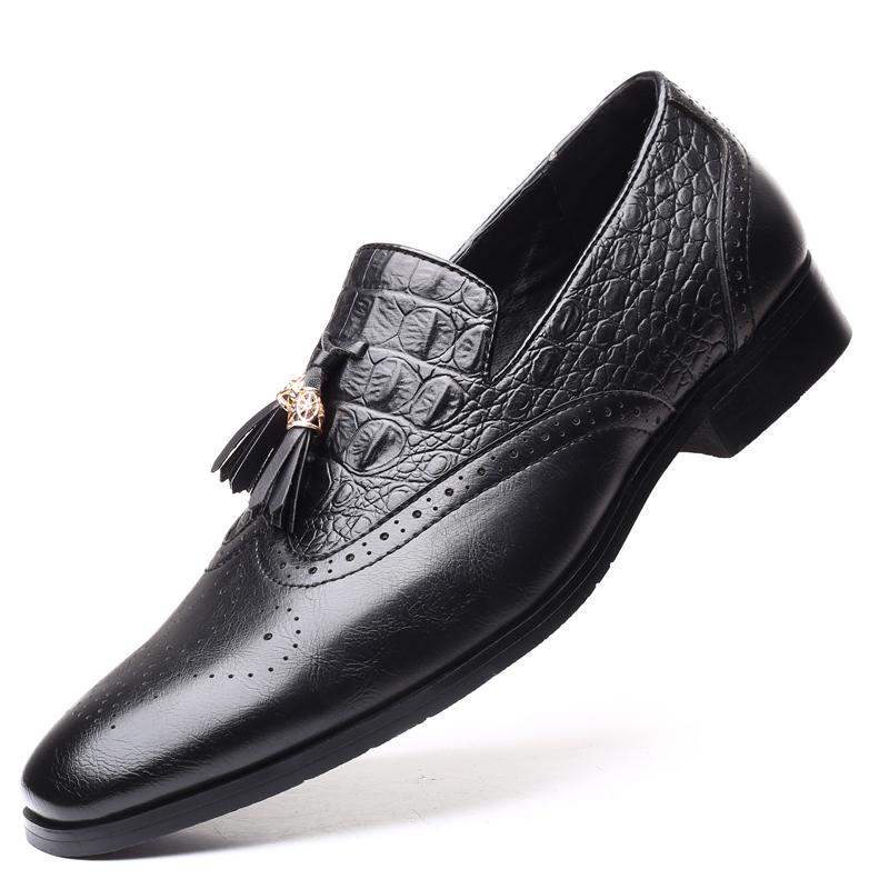 Men's Shoes Vintage Pointed Toe Men's Dress Shoes Design Leather Oxfords Fashion Style Man Footwear 2024 New Arrival Big Size