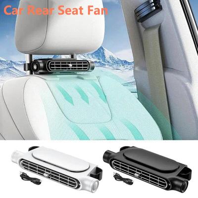Autositzventilator, Auto-Rücksitz-Kühlluftventilator, Vorder- und Rücksitz-Kopfstützen-Kühlventilator, USB-betrieben, verstellbarer Gurt, Autozubehör, Innenraum