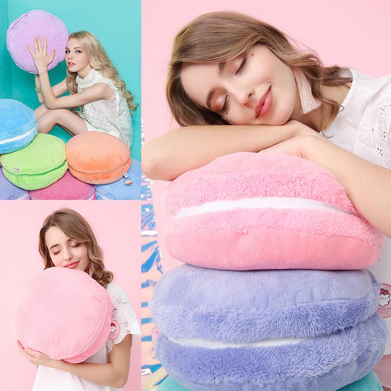 Macaron Shape Plush Cushion Round Cake Pillow Sofa Home Decoration Cushion Soft Plush Doll Photo Props
