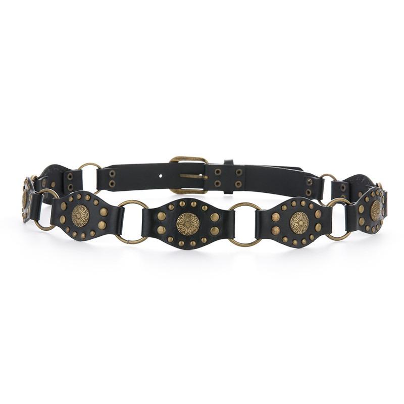 Denim style belt women's accessories alloy retro belt women's decorative skirt workwear pants heavy industry wide version belt