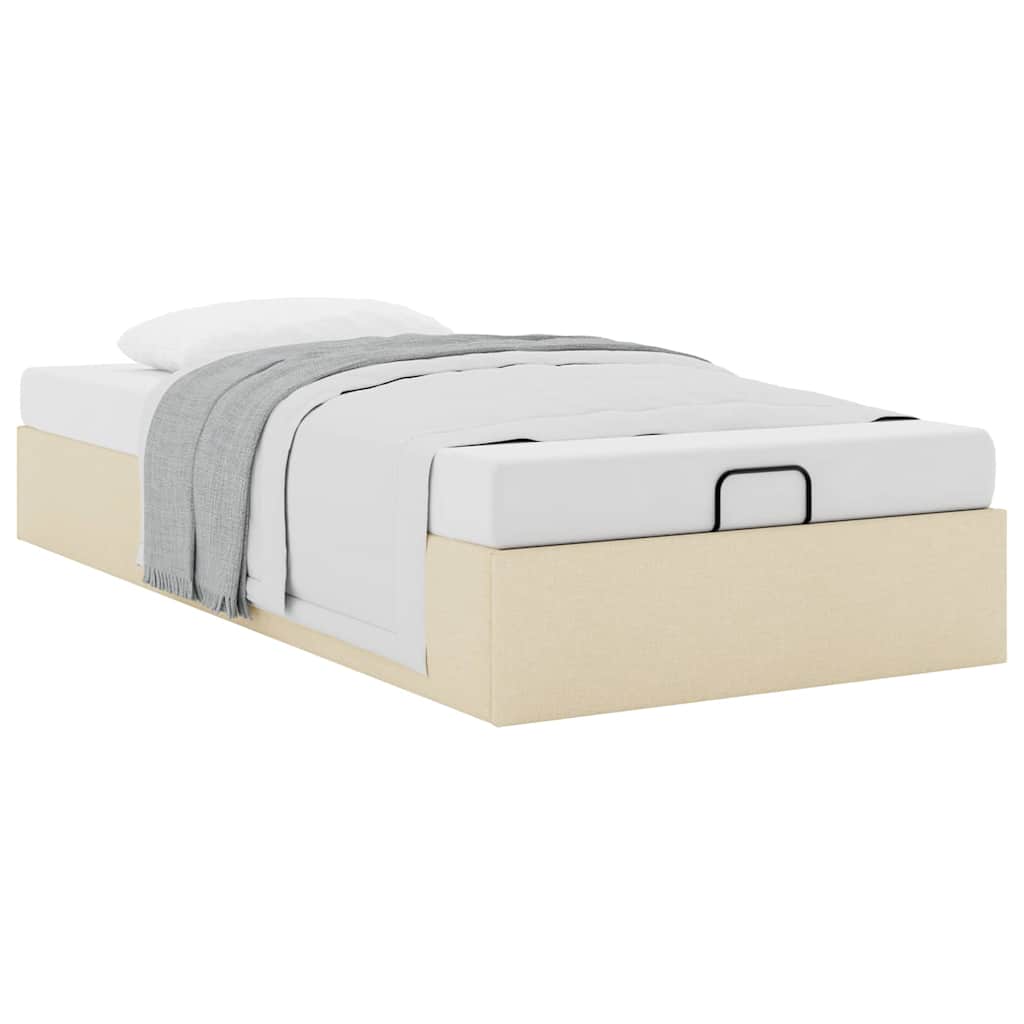 Vidaxl Struttura Letto Ottoman senza Materasso, Crema, 90X200 Cm, Tessuto