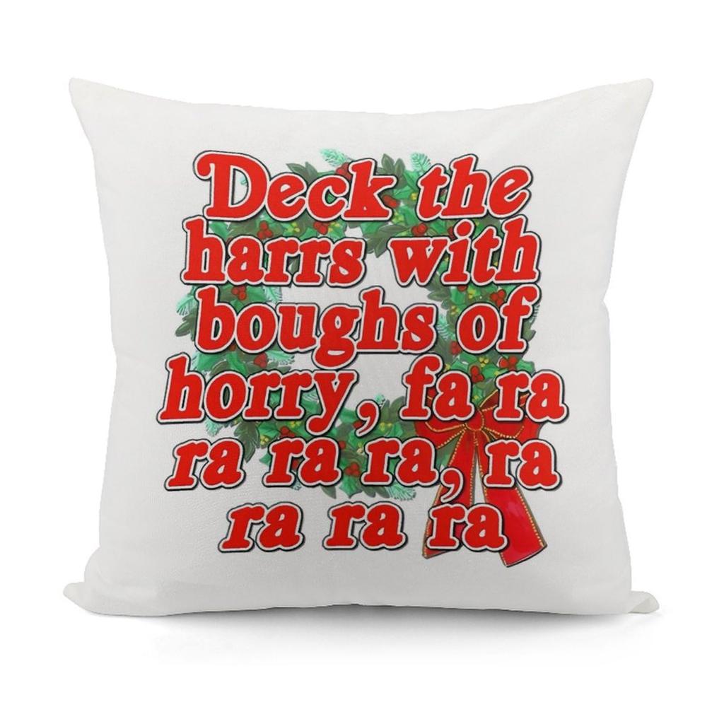Funny Dog Antlers Pillowcase, Cute Christmas Terrier Print, Holiday Home Decor Cushion Cover, Soft Fabric