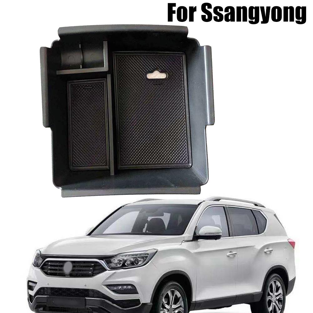 Center Console Armrest Storage Glove Box Tray Fit For SsangYong Musso 2019-2025 ABS Black Easy Install High-Quality