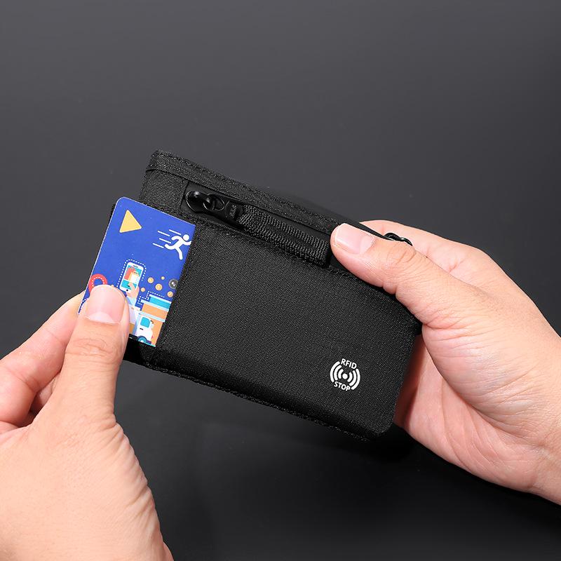 RFID Coin Purse and Anti-theft Card Holder Mini Travel Wallet with Keychain