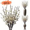 8pcs Elegant White Plum Blossom Branches, Long Stem Artificial Plums - Lifelike White Flowers, Perfect for Home, Hotel, and Living Room Decor