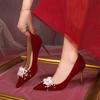 Toast Shoes Wedding Shoes Bridal Shoes New Chinese Wedding Show Clothes Wedding Dress Toasting Clothes Three Wear High Heels