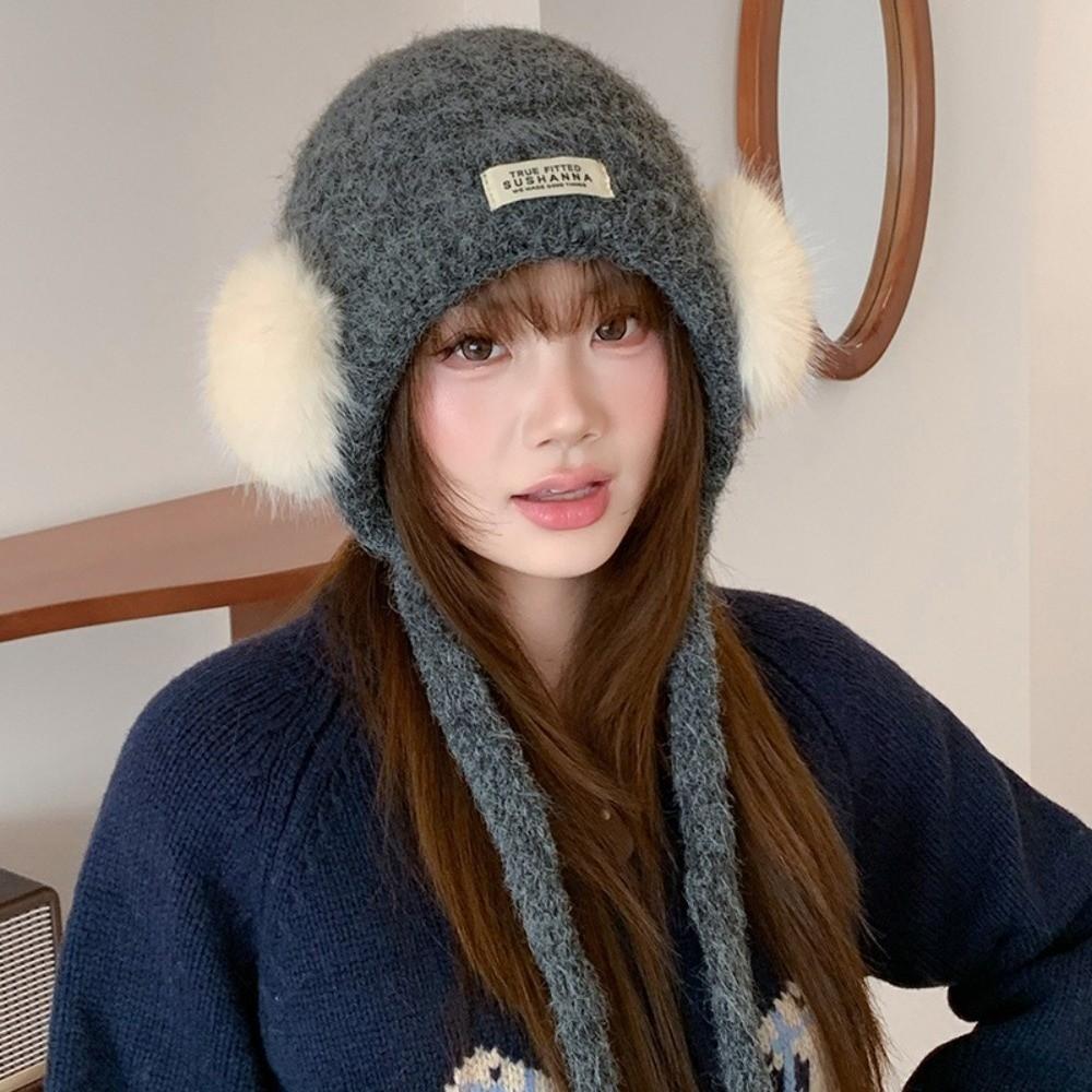 Keep Warm Ear Protection Hat Thickened Beanie Hat Fashion Women's Hat Women