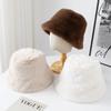 Winter Plush Hat Women's Thickened Warm Fashion Ear Protection Bucket Hat Imitation Mink Fur Windproof and Coldproof Basin Hat