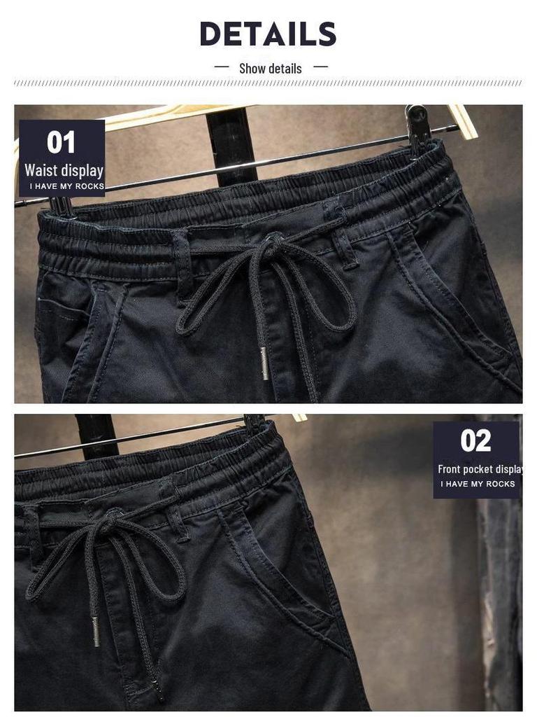 Men's Trendy Black Multi-Pocket Overalls - Autumn/Winter Collection