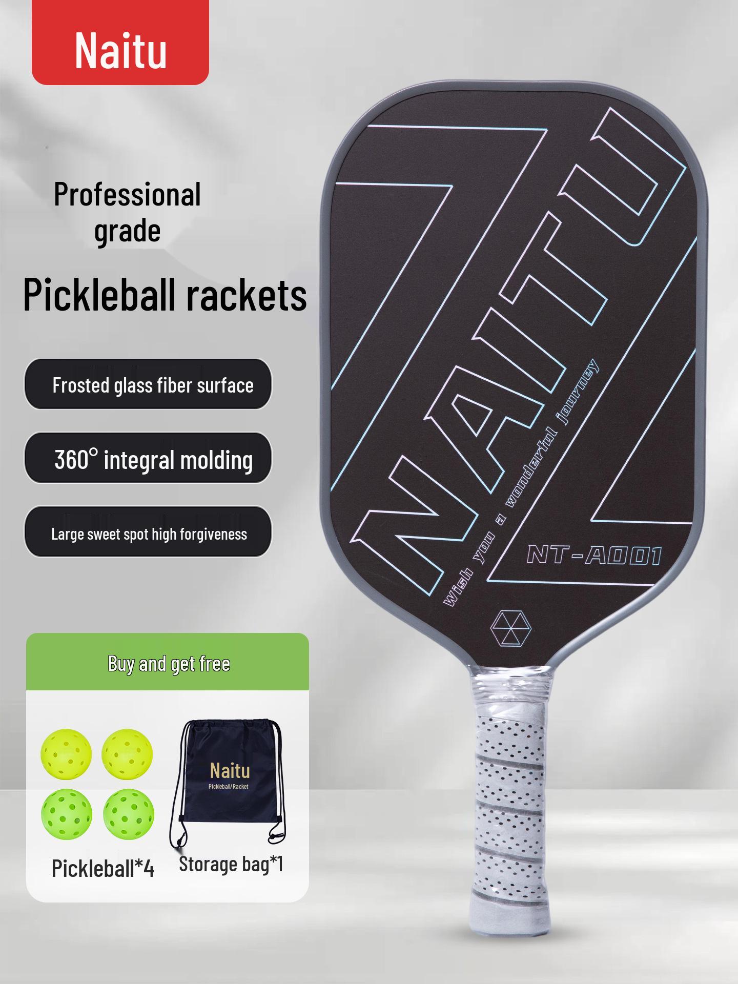 Entry-Level Fiberglass Pickleball Paddle Set for Adults & Kids - Outdoor Sport Single Paddle + Gift Box