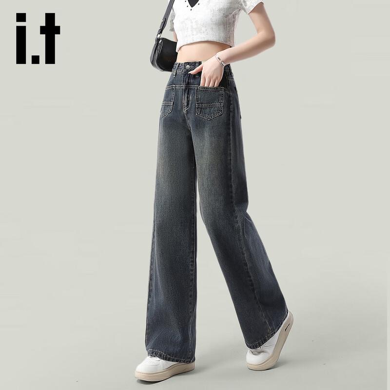 Izzue Women s High-Waist Loose Wide-Leg Jeans XL