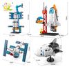 Mini Aviation Manned Rocket Model Building Blocks Space Aerospace Station Bricks City Construction Toys for Children