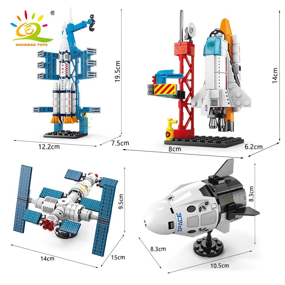 Mini Aviation Manned Rocket Model Building Blocks Space Aerospace Station Bricks City Construction Toys for Children