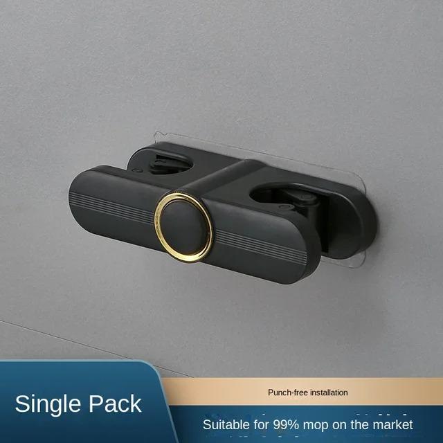 

Самоклеящаяся настенная подставка для швабры, двухсторонняя подставка для швабры, захват для метлы для гаража, сада, ванной комнаты, дома, кухни, органайзера чёрный