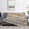 Coperte Plaid in Flanella Stile Boho Chic Moderno con Fantasia a Zigzag Traspiranti Morbide Autunnali Geometriche Multicolore per Divano Letti Bambini Adulti